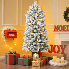 4FT Potted Pre Lit Snow