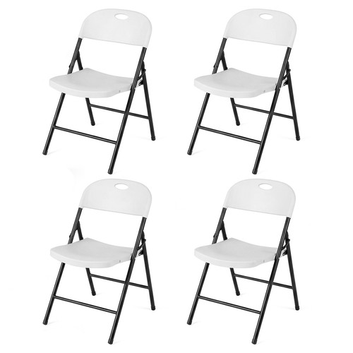 Folding plastic chairs set - plastic,