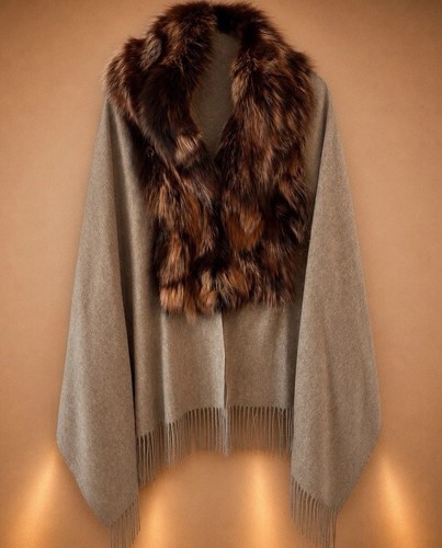 New wolfie cashmere wool cape - cashmere,