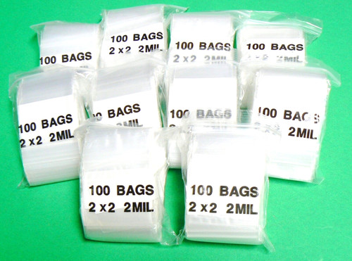 2x2 bags 2mil poly reclosable - 2x2,