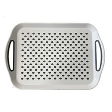 Non Slip Serving Tray Plastic Easy Rubber Grip Party Food Drink Home Tableware