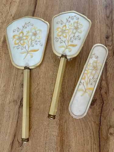 Vintage gold floral vanity - vintage,