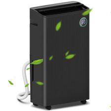 Dehumidifier 16L R290 ABS Black 35x20x61cm HEPA UVC Ioniser Quiet 42dB Timer24h