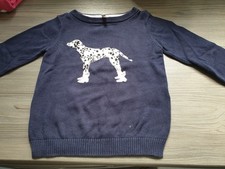 JOULES - ODRMERYL DALMATION NAVY LONG SLEEVE SWEATER JUMPER SIZE 3 YRS.