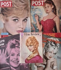 BRIGITTE BARDOT On The Cover : 5 x Vintage Film Magazines 1950s Movie Cinema