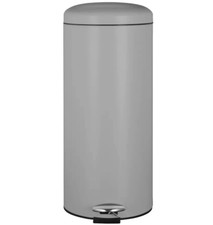 Habitat 30L-Round Pedal Bin Matt Grey For Home & Kitchen Trash Bin - Dent On Lid