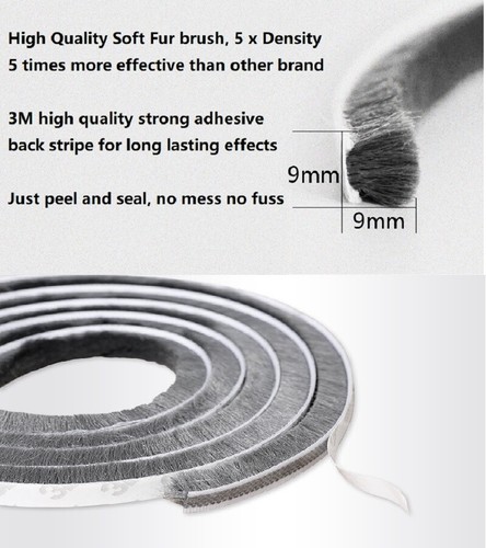 Draught excluder brush - excluder, 10m
