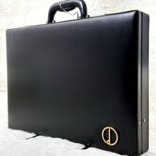 Dunhill Business Bag Briefcase Document Case Dial Attache Lock Black Leather