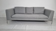 BB Italia Charles sofa in luxuriously soft mid grey lambswool stunning condition