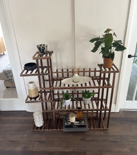 Rustic wooden multi tier plant - wooden,