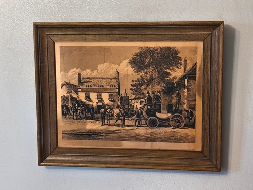 Vintage framed copper etching - framed,