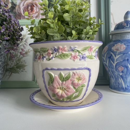 Vintage ceramic plant cachepot - ceramic,
