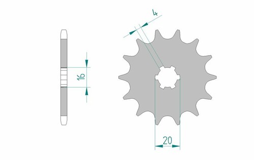 Afam standard steel - standard, pinion