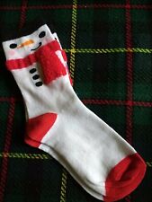 Ladies Xmas Novelty socks, snowman winter Christmas 4-8 70% cotton New