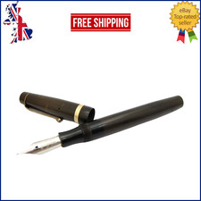 VINTAGE WYVERN BIG BEN FOUNTAIN PEN IN BLACK HARD RUBBER STEEL MEDIUM NIB OC