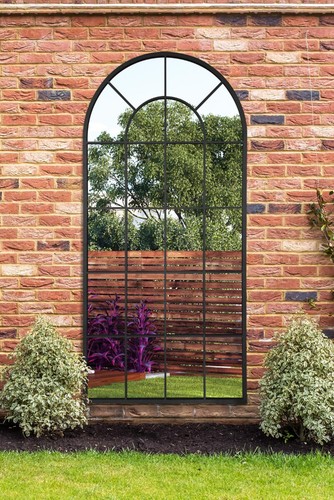 Black framed arched window - black,