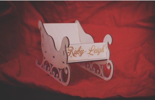 Wooden santa sleigh - santa,