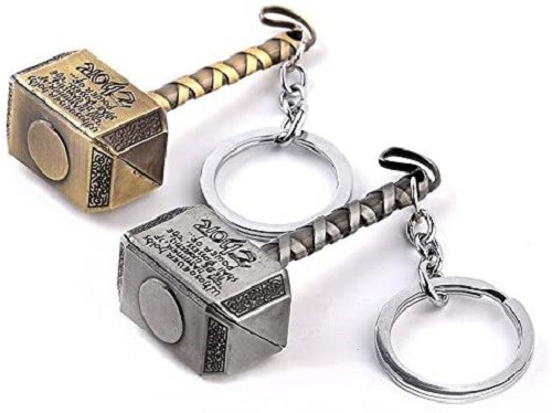 Thor hammer metal keychain - metal, car