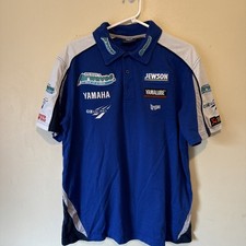 Moto GP Vintage Yamaha X Airwaves Blue Polo Top Size XL