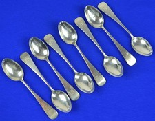 STERLING SILVER TEASPOONS (8)