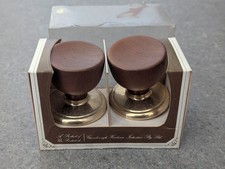 Vintage Gainsborough Wooden & Brass Door Knobs New in Original Box Lot 2