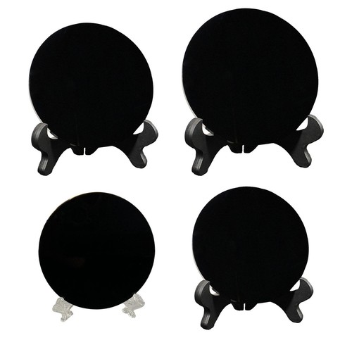 Black scrying mirror circle - scrying, mirror,