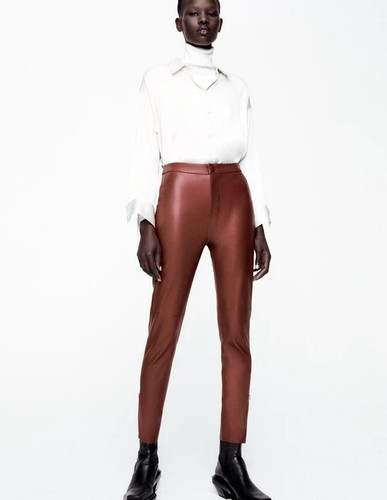 Zara burgundy red faux - red,