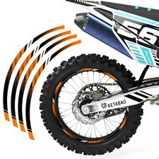 For HONDA XR 650R 00-07 06 05 Wheel Stickers Rim 21" 18" Dirt Bike D01B Orange