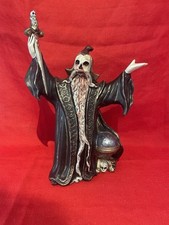 OOAK Creepy Horror Porcelain Doll Figurine Skull Wizard