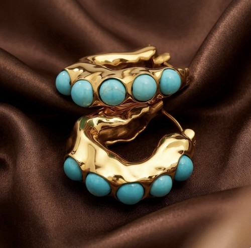 Gold tone turquoise imitation - tone,