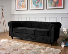 Chesterfield Sofa Suite Velvet Armchair Settee Couch | 1/2/3 Seater Options
