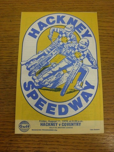 1978 speedway programme - 11/08/1978,