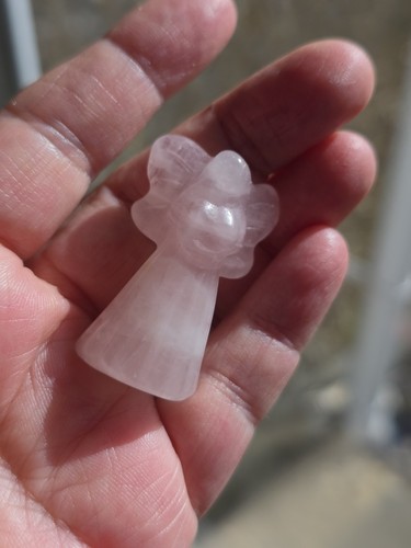 Rose quartz crystal angel - quartz,