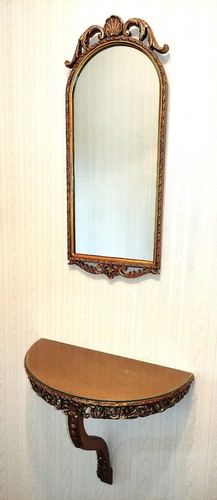 French style gilt wood mirror - style,