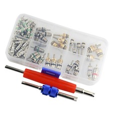 102 Pcs Assortment A/C AC Shrader Valve Core & Tool R134 R12 HVAC Valves Kit