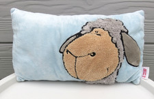 NICI GERMANY JOLLY MAH GREY SHEEP RECTANGLE LIGHT BLUE PLUSH CUSHION PILLOW RARE