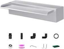 LONGRUNNEW 60cm Stainless Steel Pond Waterfall Blade Set, 12.2cm Wide, Stainless