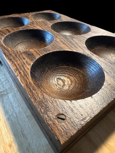 Antique wooden coin - coin, tray