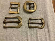 4 x Vintage Heavy Brass Belt Buckles Various Sizes