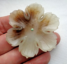 UNUSUAL CHINESE TRANSLUCENT JADE LOTUS FLOWER – BRUSH WIPE / POT?