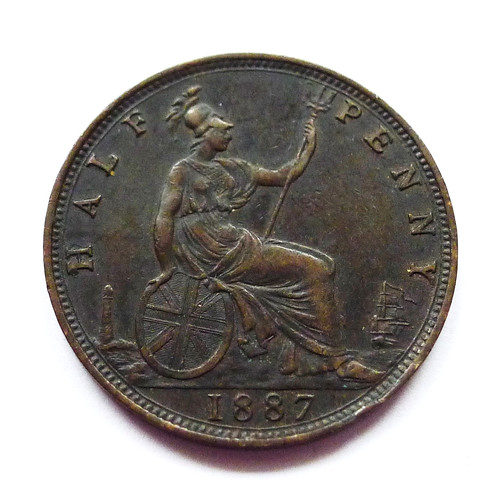 British victoria half penny - british,