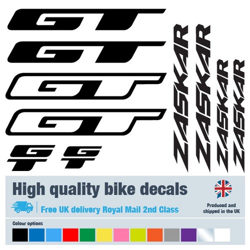 Zaskar bike decals labels - gt,