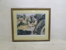 Vintage Framed & Mounted Print "Rue de L´Hermitage", By Camille Pissarro