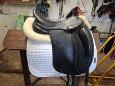 Cavaletti Dressage Saddle Black Monoflap 17.5" Adjustable Gullet