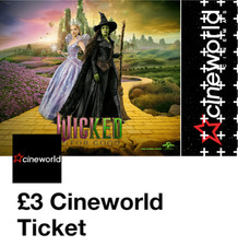 1x Cineworld Cinema Ticket -
