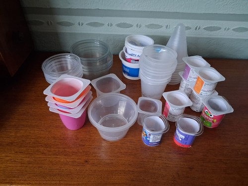Clean yoghurt pots various - pots,