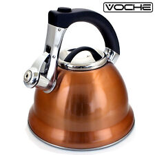 De - 3L Copper Whistling Kettle Stovetop Stainless Steel Gas Electric Hobs