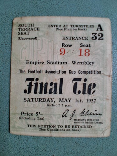 Used cup final ticket - final,