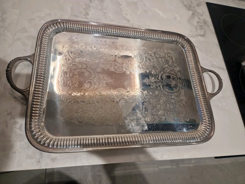 Vintage silver plate - plate, large