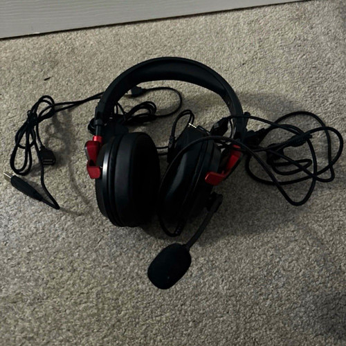 Black red over ear wired - over-ear,